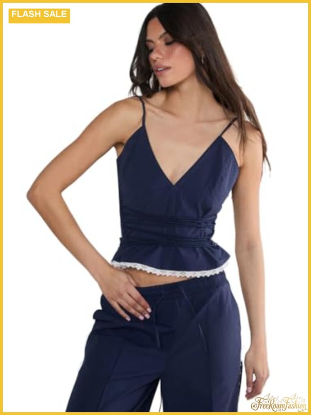 Nasty Gal Nylon Strappy Top V-Neck Wrap Sleeveless
